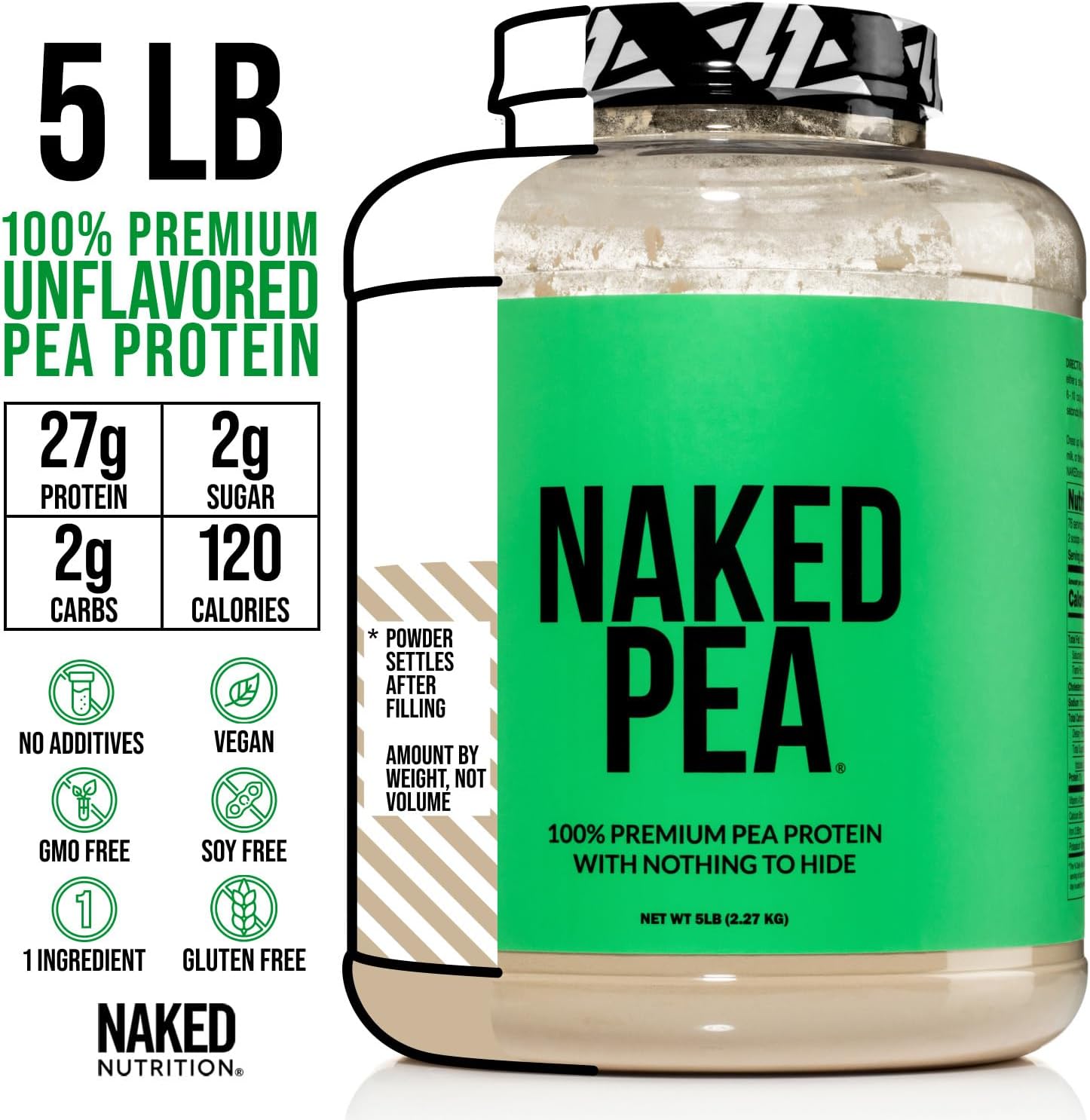 Naked Pea Unflavored Vegan Pea Protein Isolate Tribebynoire